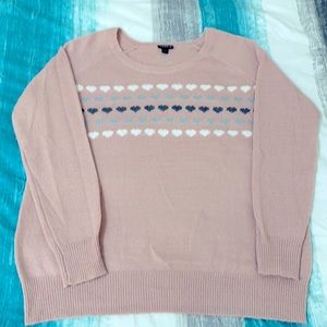 Torrid light sweater pastel pink with hearts